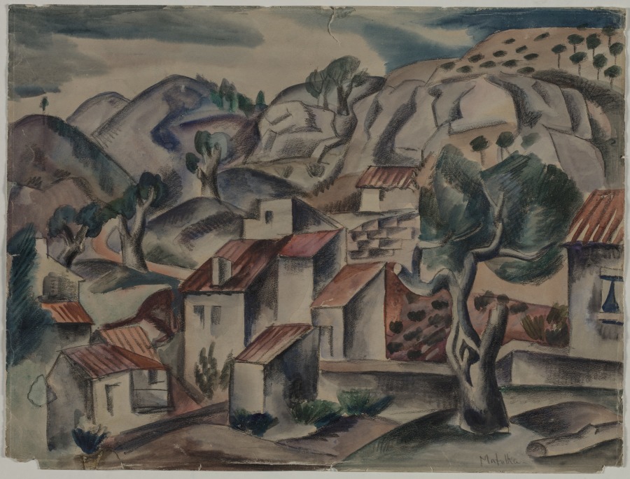 Hillside Village (recto), Jan Matulka, c 1900s ?