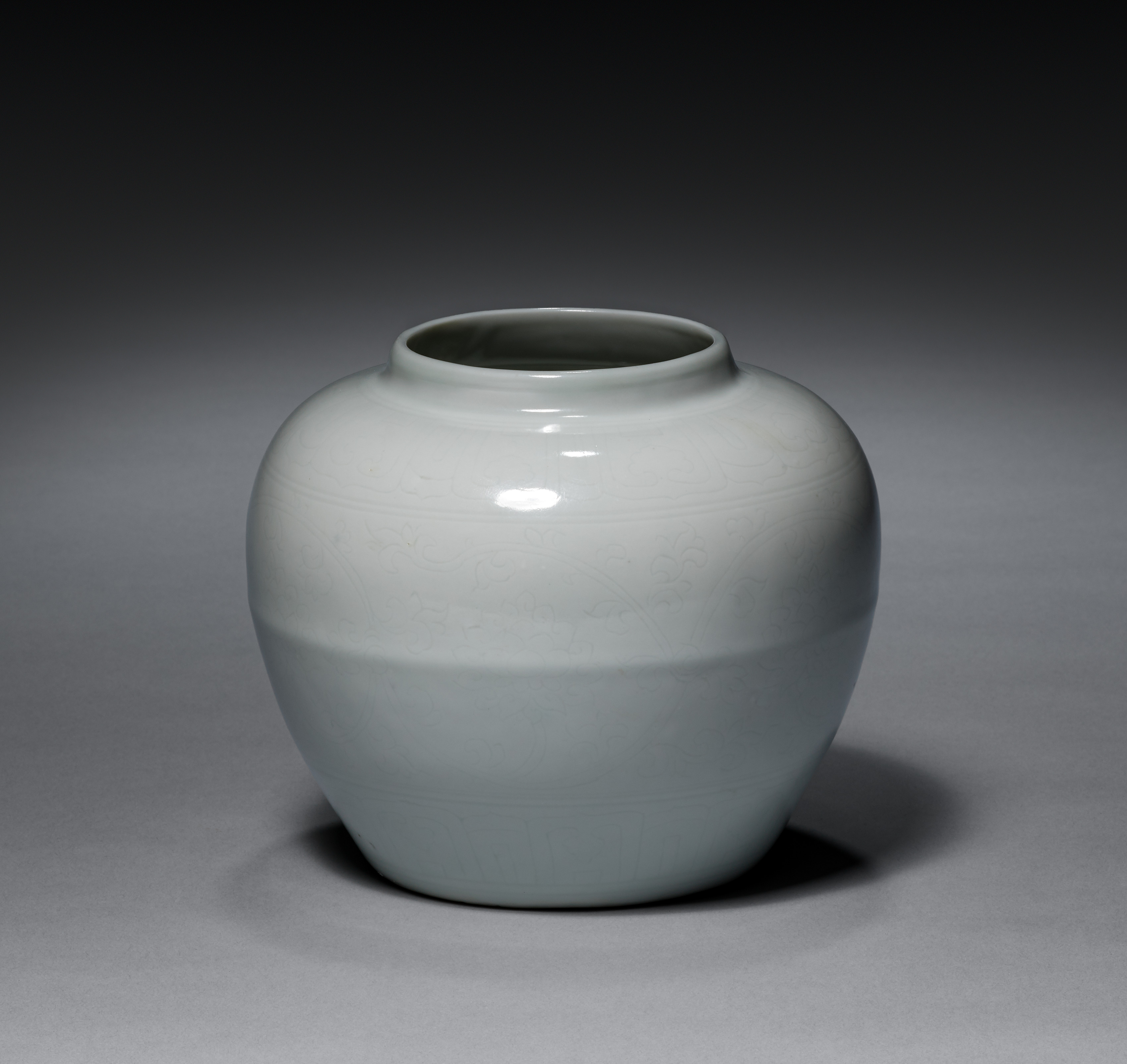 White-Glazed Jar with Hidden Design