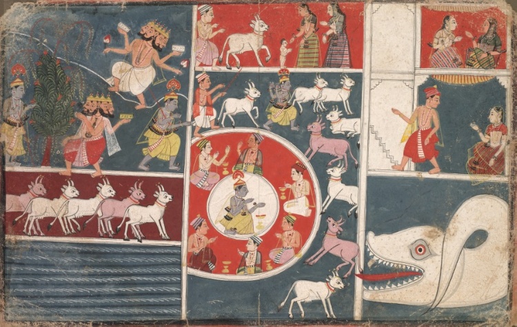 Krishna Playing the Flute and other Episodes from the Bhagavata Purana