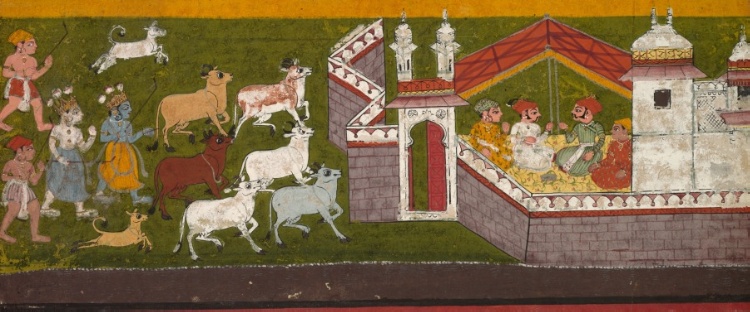 Krishna and Balarama Approaching Mathura