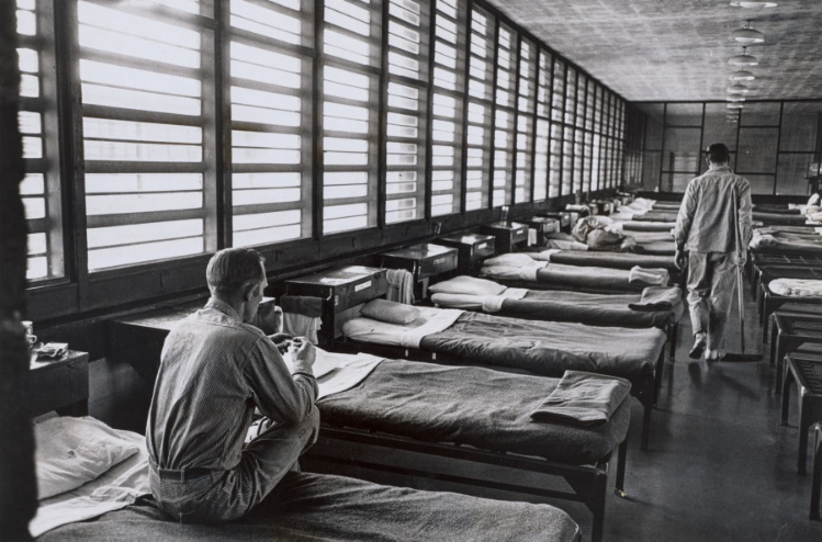 Prisoners in their communal cell in the Angola Prison, Louisiana; Angola was originally a plantation named after an African country, where slaves came from